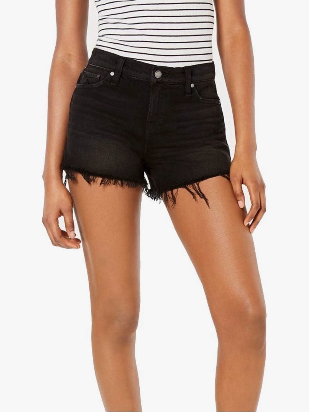 Hudson Jeans Black Distressed Denim Shorts